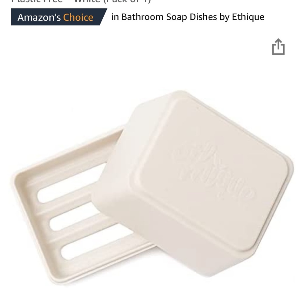 Ethique Bamboo & Sugarcane in-Shower Storage Container Plastic Free - White